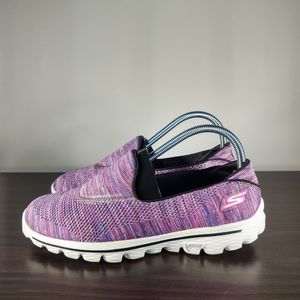 SKECHERS Women's Size 8 Purple Walking Slip On Shoes Sneakers Flats 13496